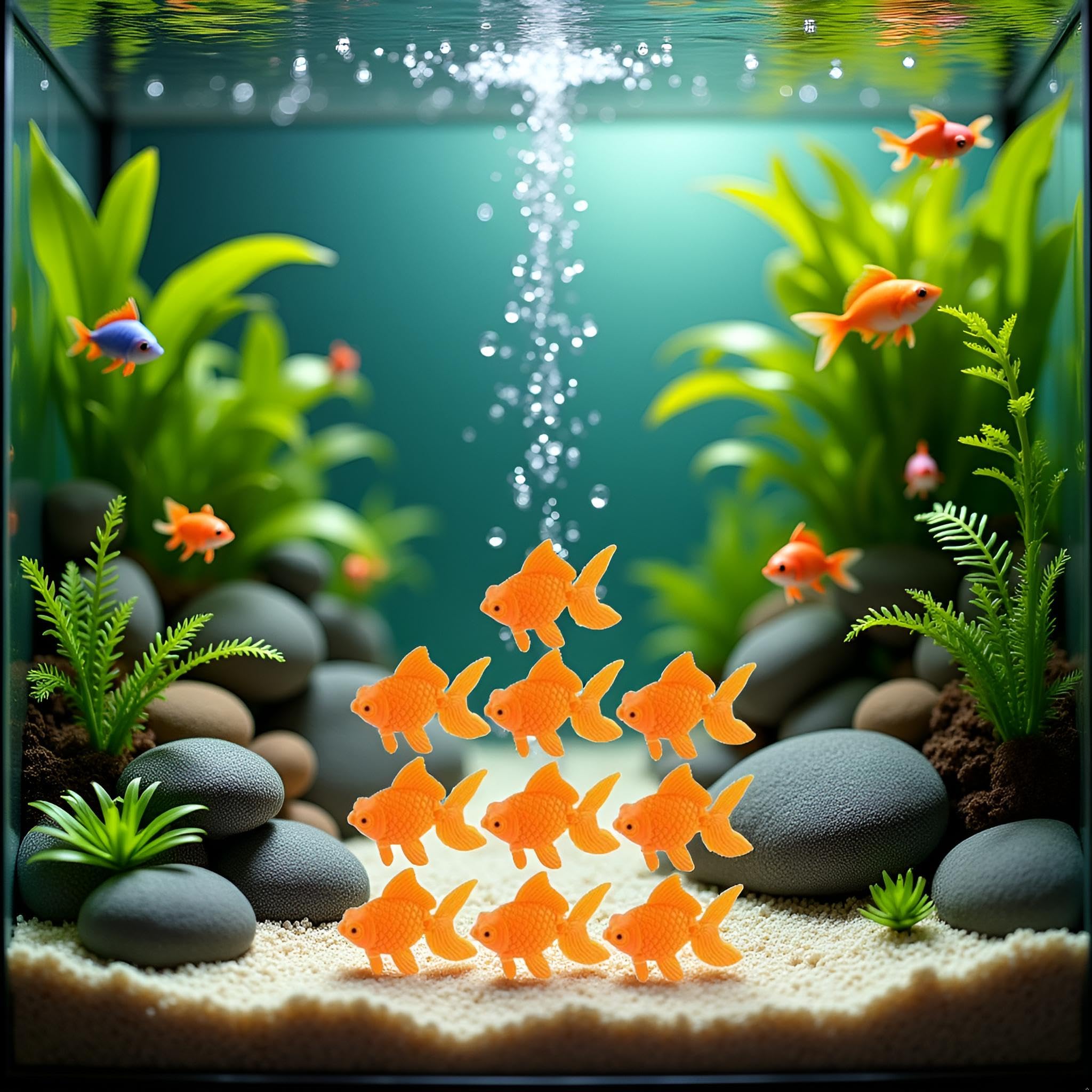 WsjiaboFux decoración naranja para acuario, instalación simple