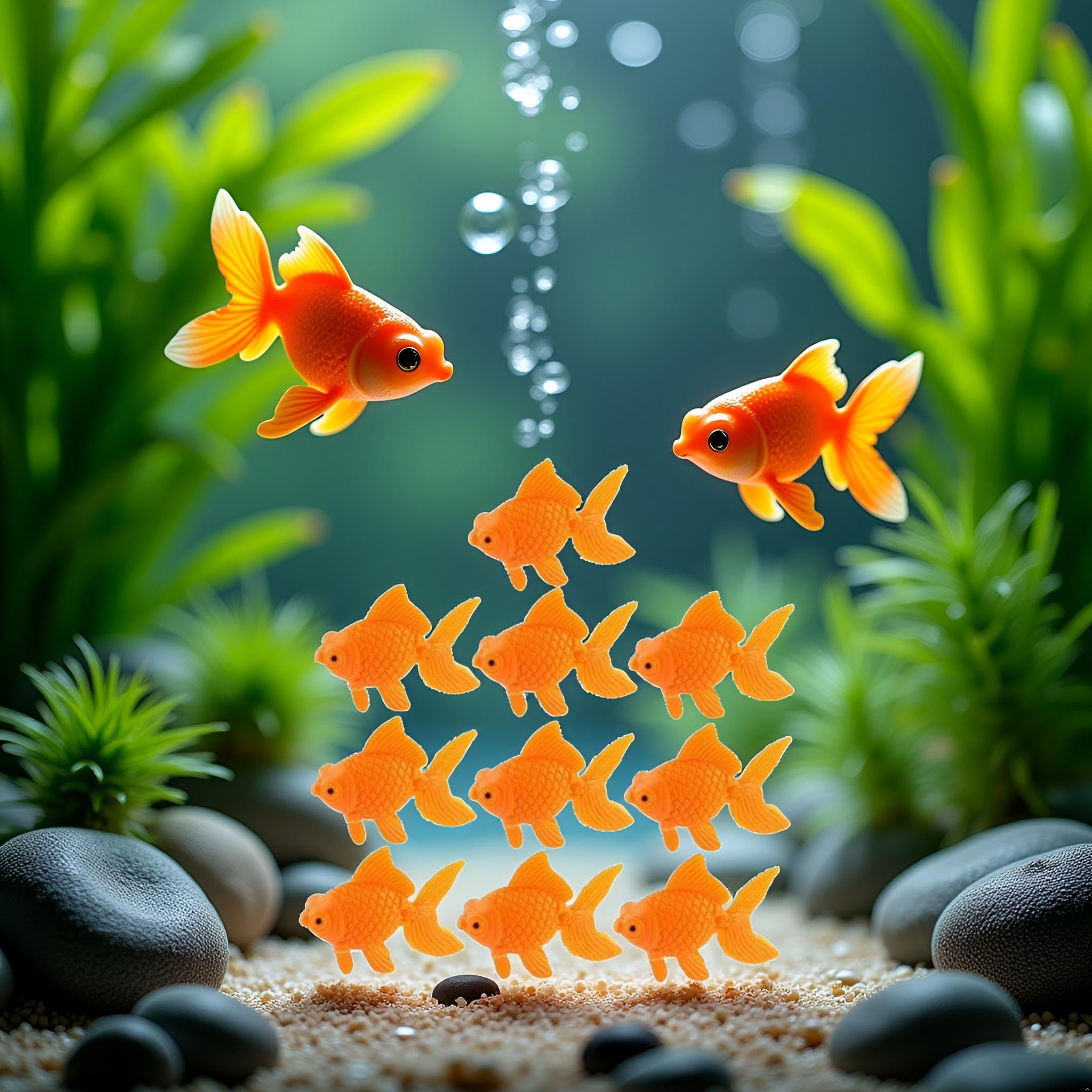 WsjiaboFux figura naranja para acuario, decorativo y ligero