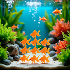 WsjiaboFux pecera decorativa naranja flotante, añade movimiento