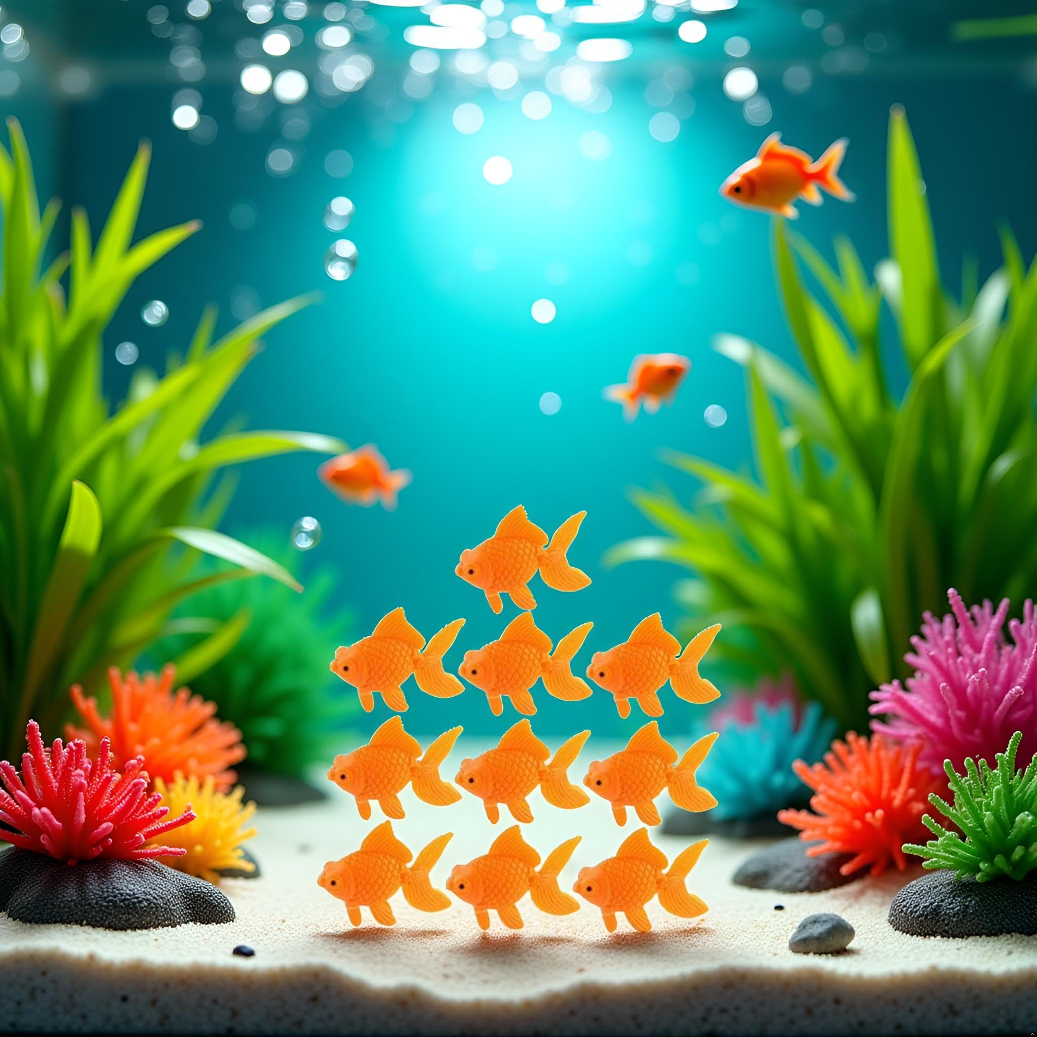 WsjiaboFux pez artificial naranja, flotante y duradero