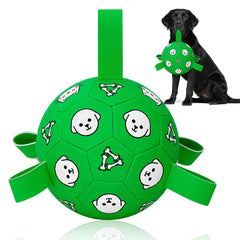 WYNTRIUM Juguete perro balón fútbol con tapas de agarre para recoger y jugar con facilidad.