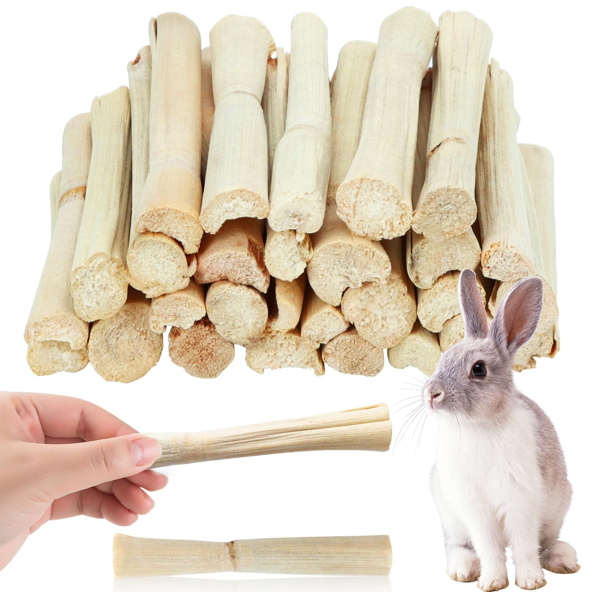 WYOMER mordedor de bambú natural 445 g, ideal para masticar y entretener roedores.