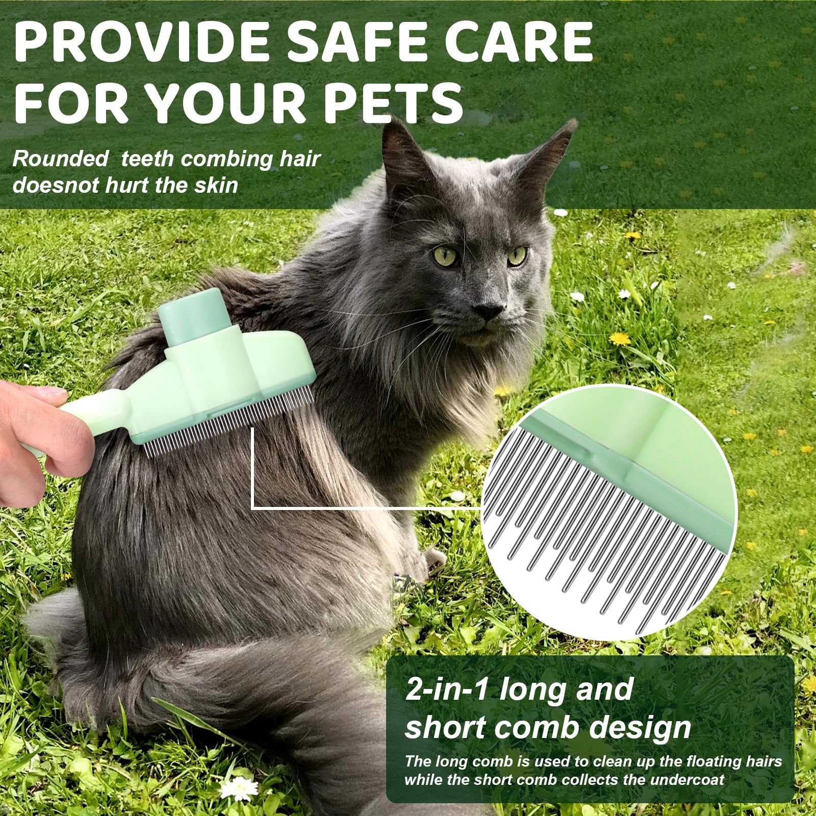 XANGNIER cepillo dos-en-uno para pelajes cortos y largos