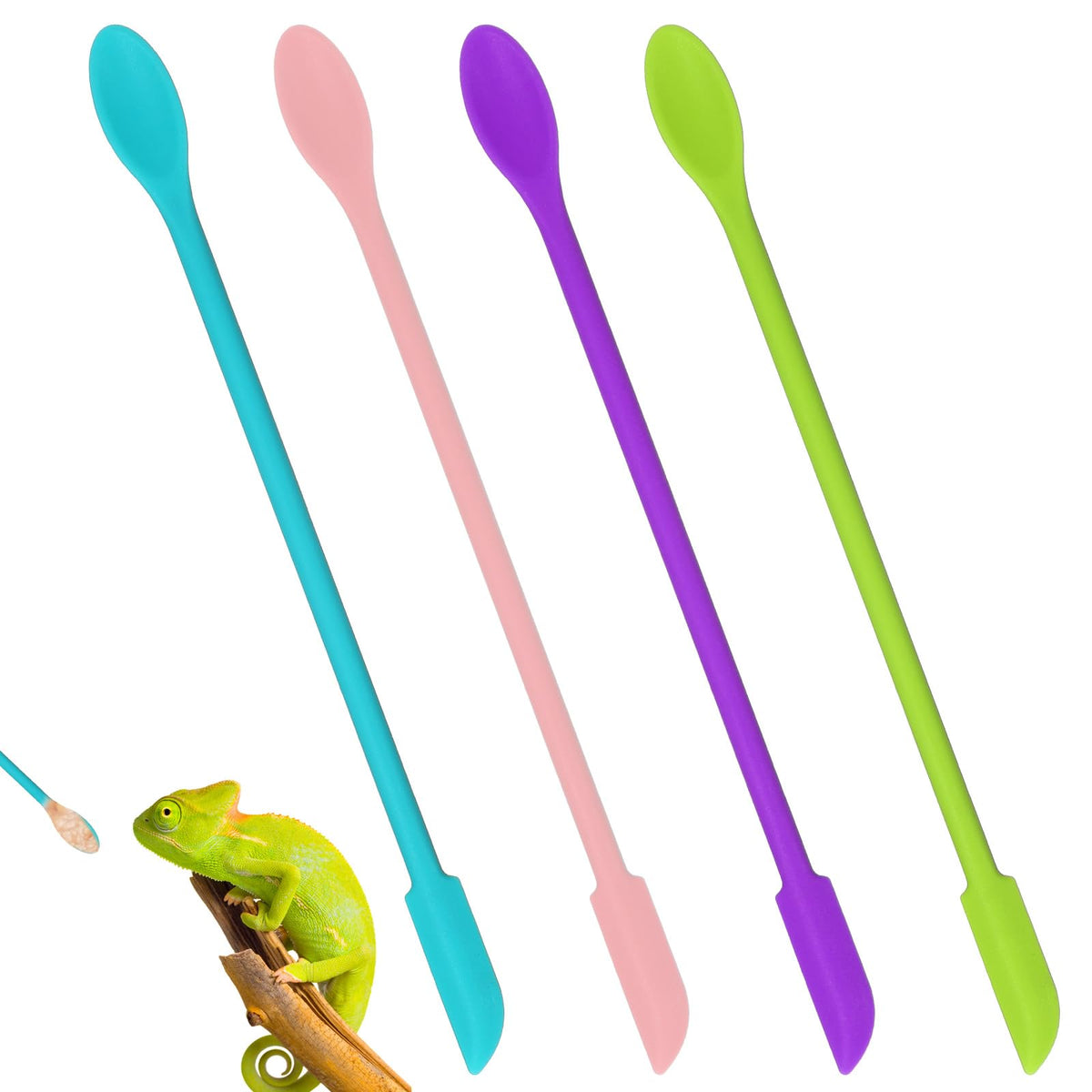 Cucharas de alimentación para reptiles: cuatro unidades para alimentar varias mascotas.