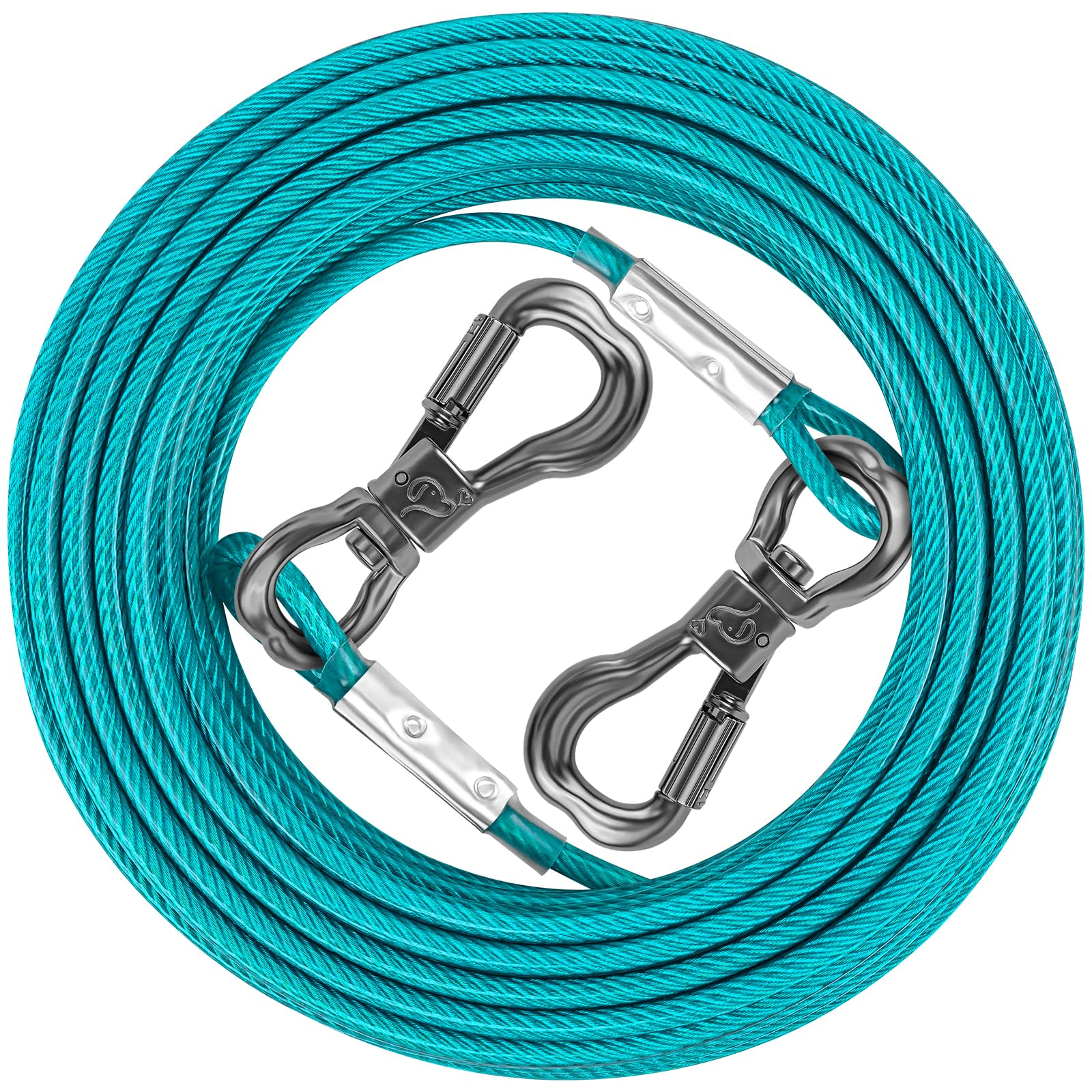 XiaZ cable de amarre para perros en teal, ideal para jardín y seguridad al aire libre.