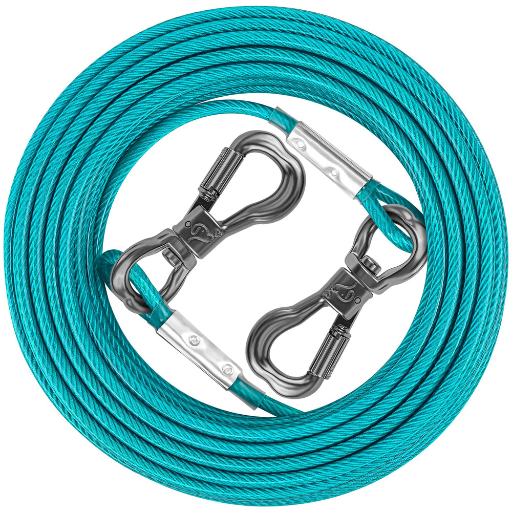 XiaZ cable de amarre para perros en teal, ideal para jardín y seguridad al aire libre.