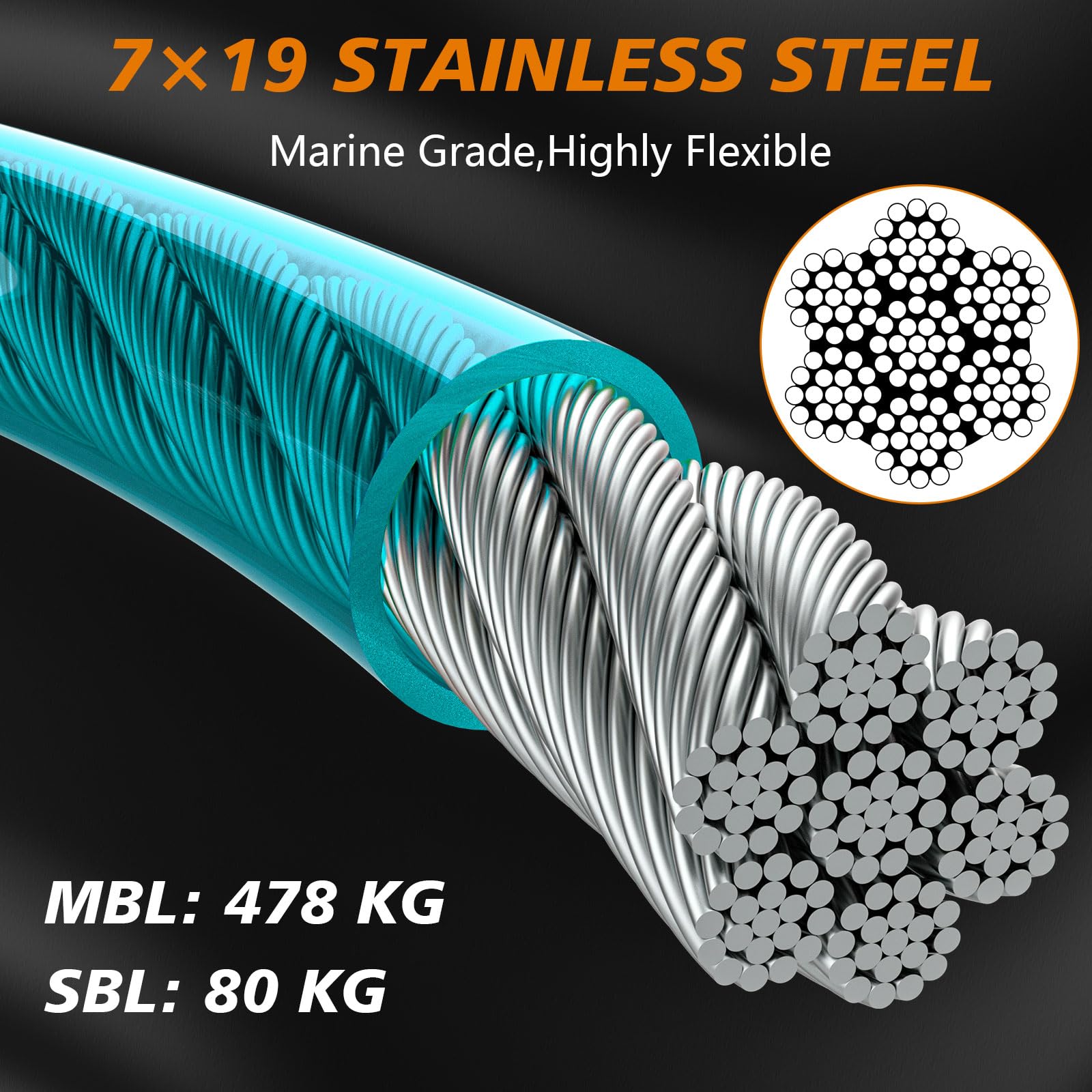 XiaZ cable para perro de 15 pies en teal, movilidad suave y segura