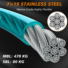 XiaZ cable para perro de 15 pies en teal, movilidad suave y segura