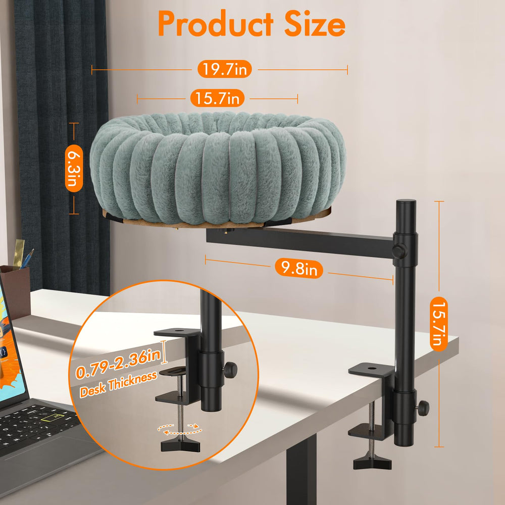 XiaZ cama gato ergonómica elevada junto al área de trabajo.