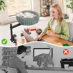 Percha XiaZ para gato en escritorio con ajuste de 360 grados para comodidad.