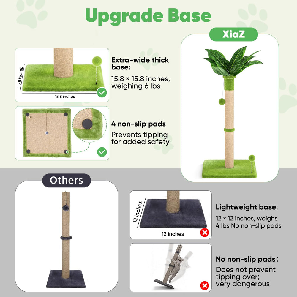 XiaZ rascador-gatos palo sisal 2.8 pulgadas ideal para gatos pequeños y medianos