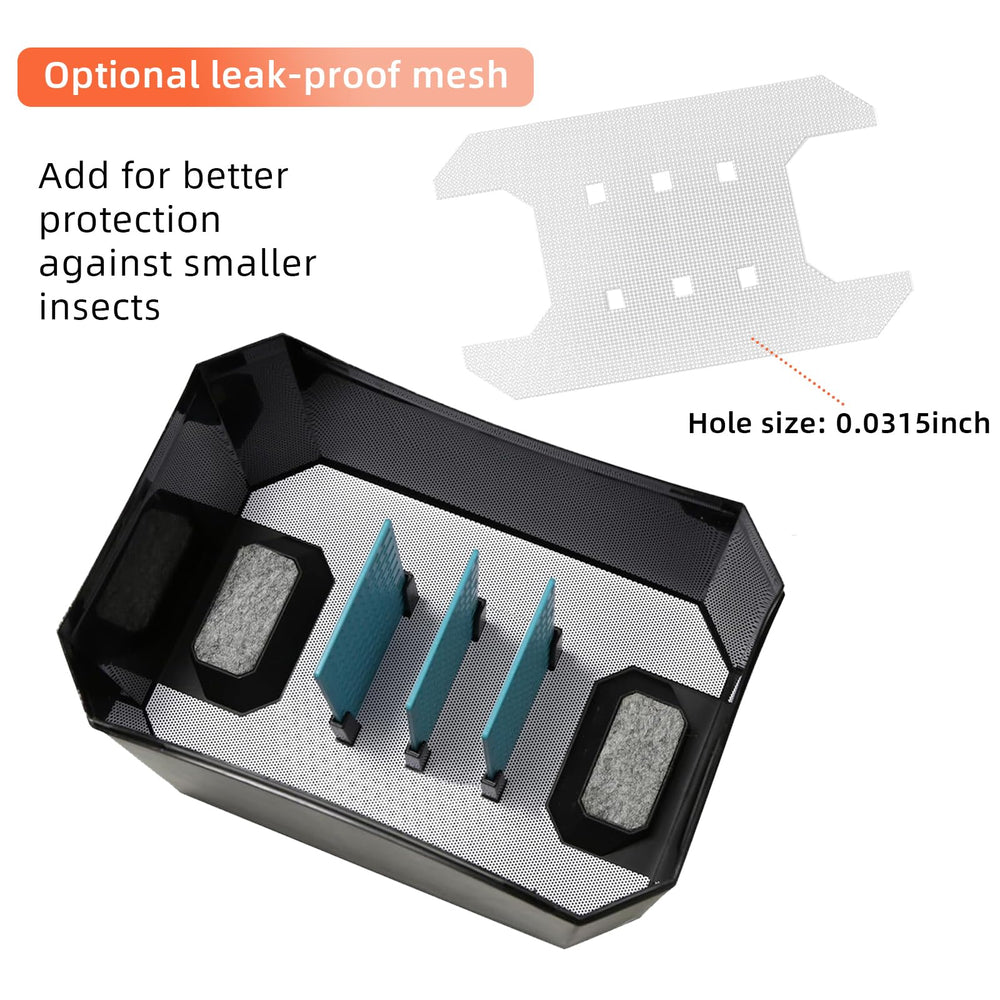 XIGETRAIL diseño de ventilación que mantiene aire adecuado para insectos.