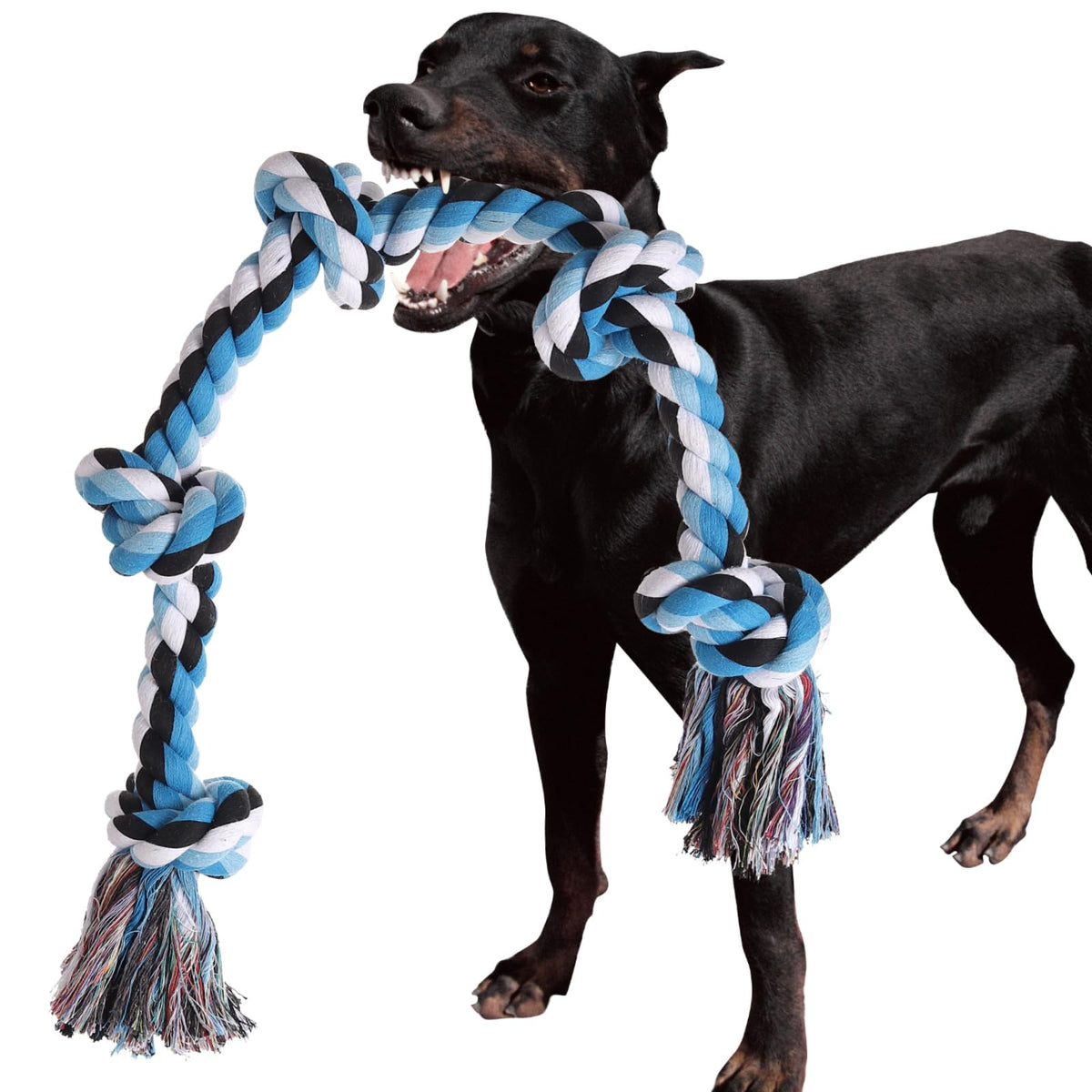 Juguete de cuerda XIGOU para perros grandes, 3 pies y 5 nudos, ideal para tracción.