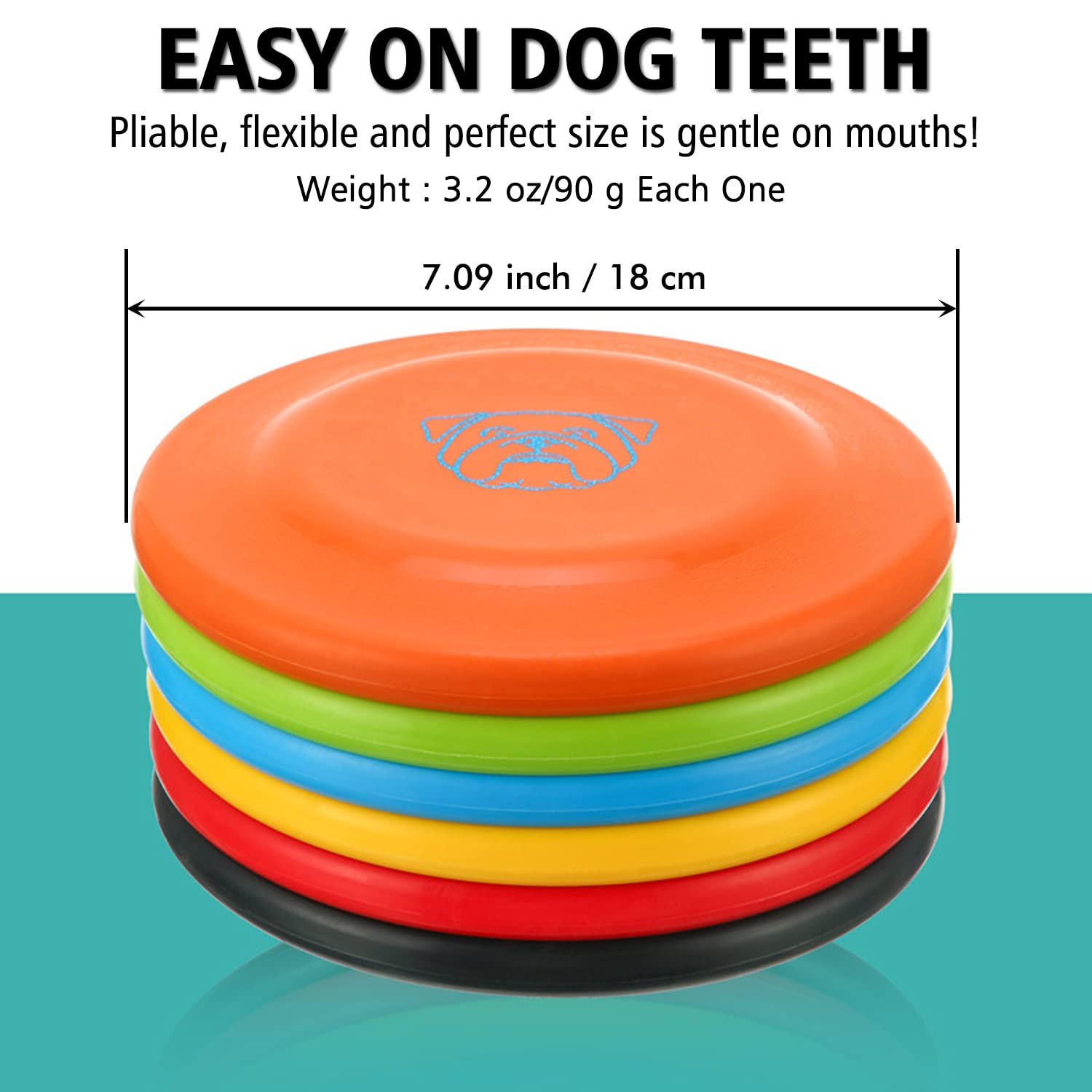 Disco volador XIGOU sin látex, seguro para perros sensibles.