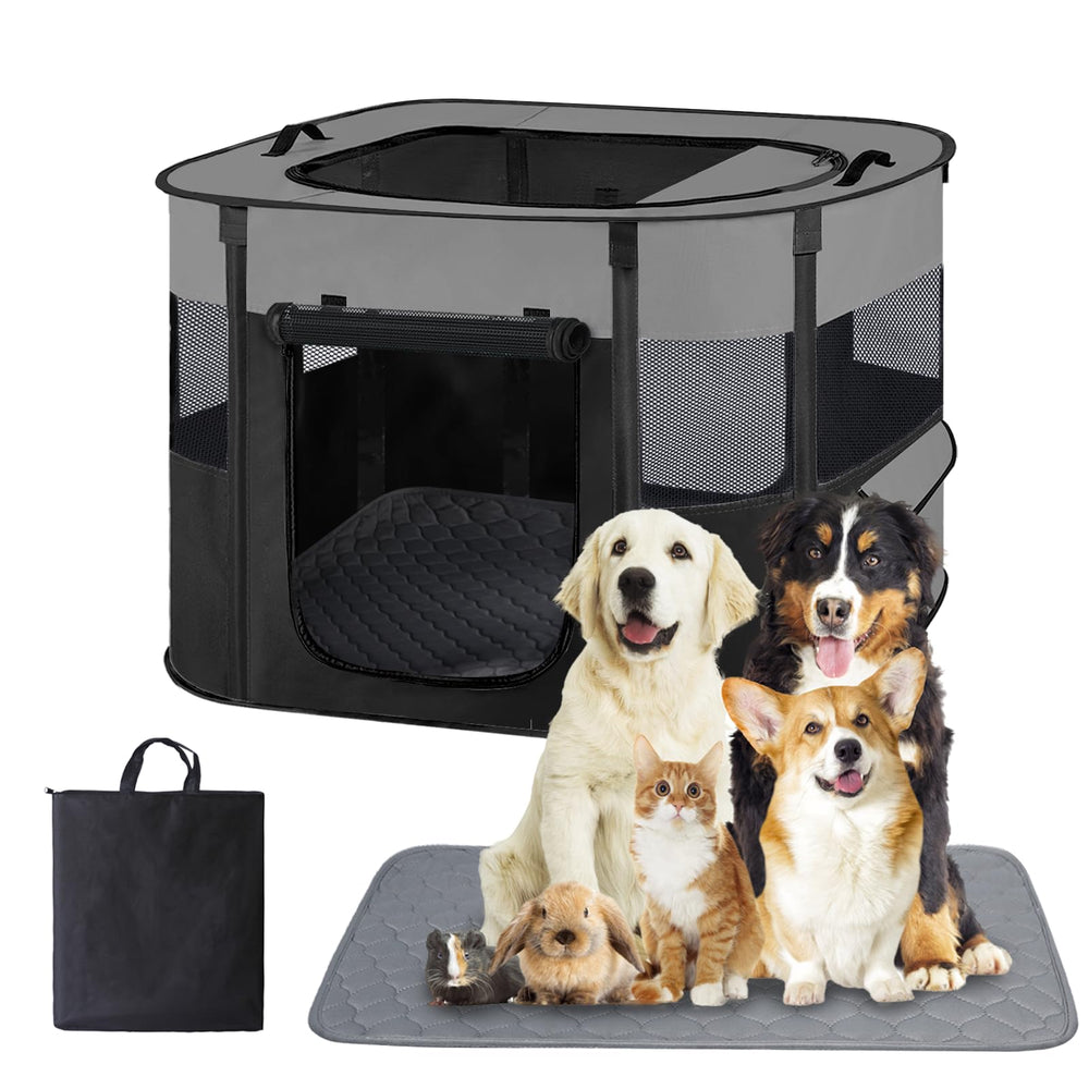 Jaula Xihan para perros y gatos, plegable y espaciosa, ideal para interiores y viajes.