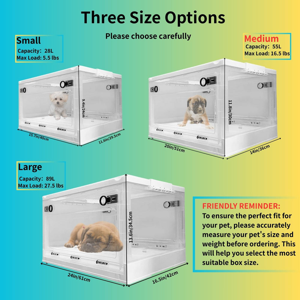 XingRuiTai incubadora 55L para gatitos, interior transparente para observación clara.