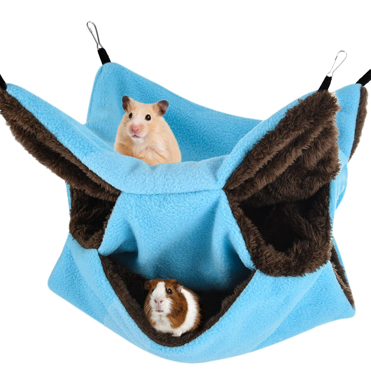 Cama hamaca XINRUI de tres niveles para mascotas, ideal para descanso dentro de la jaula.