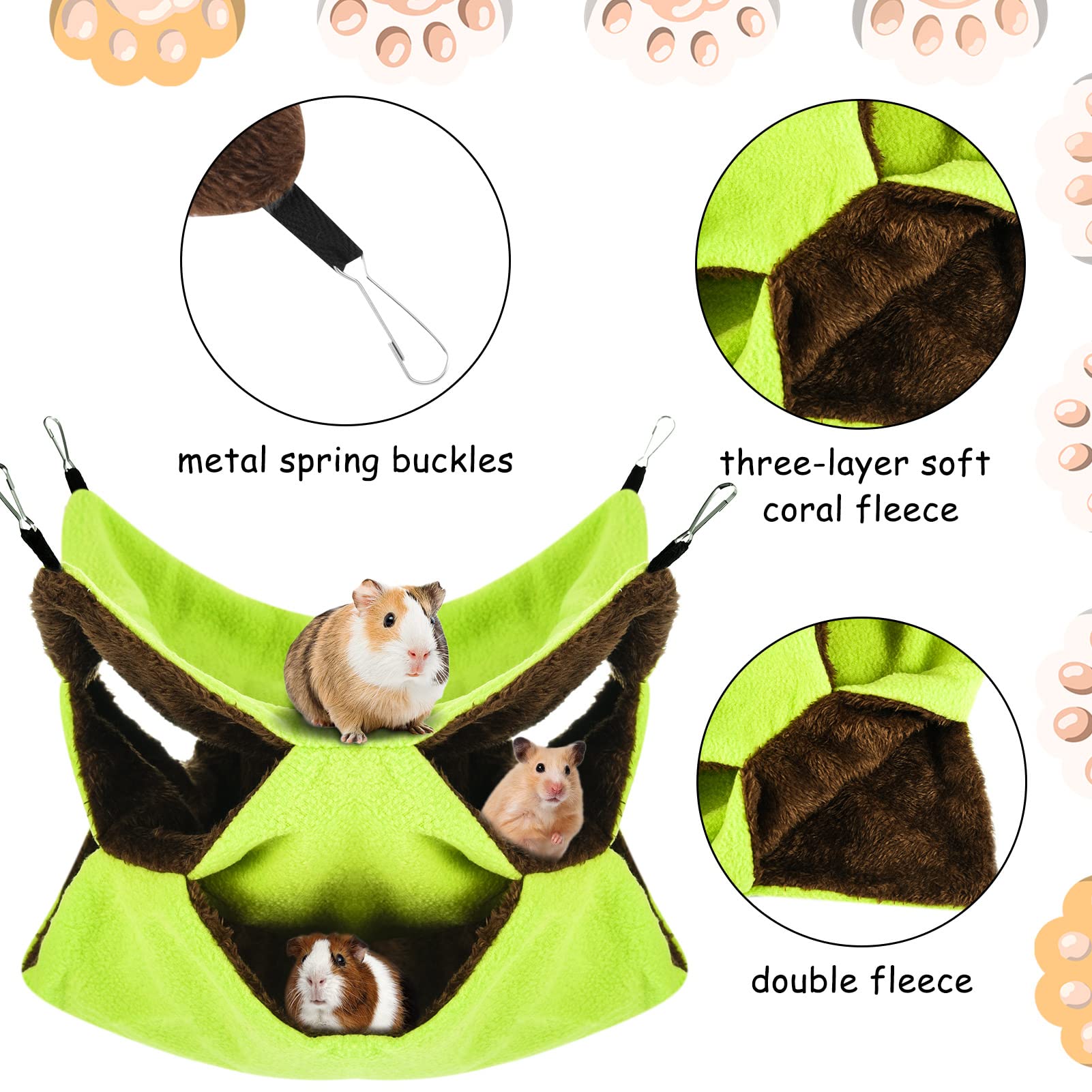 XINRUI Hamaca polar ártico y lino, suave y duradera para roedores.