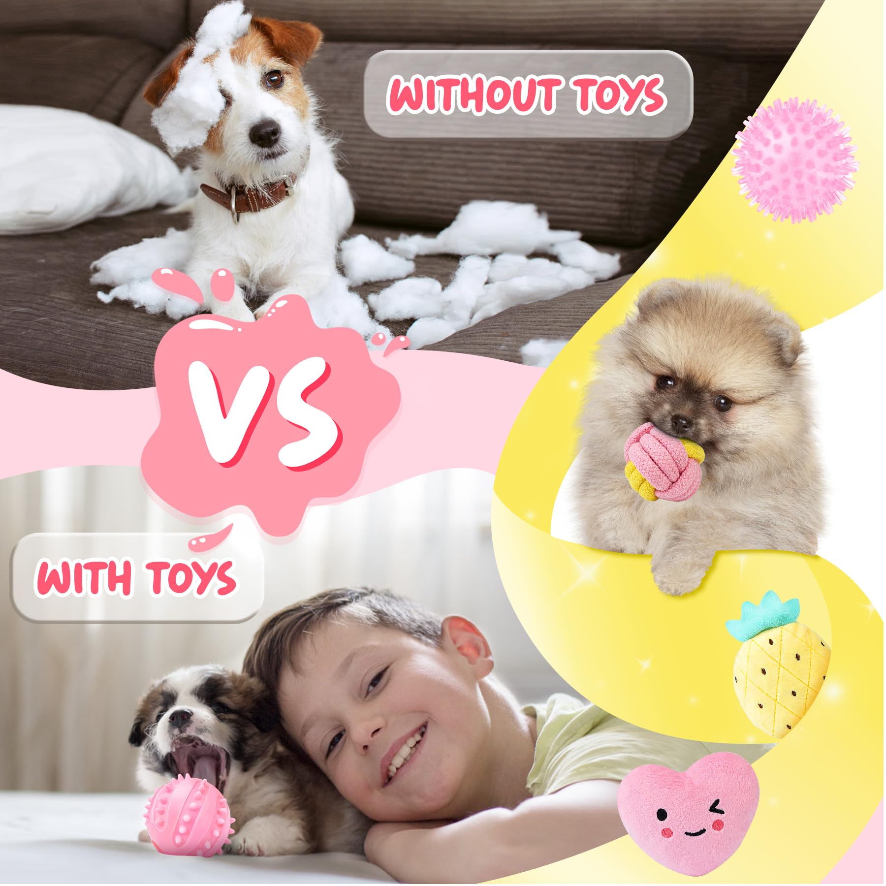 XIUGOAL conjunto de juguetes para paseo, diversión diaria para cachorros