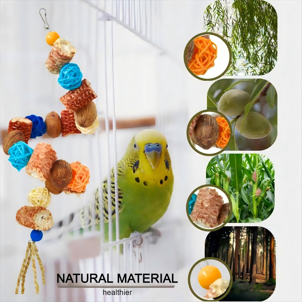 Juguete colgante XLpeixin con campanas para aves pequeñas, añade sonido y exploración.