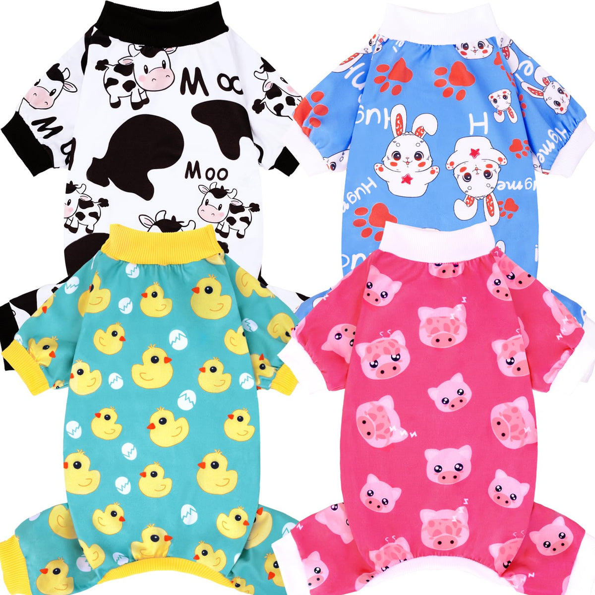 XPUDAC pijamas para perros pequeños, set de 4 piezas, cómodo y práctico para uso diario.