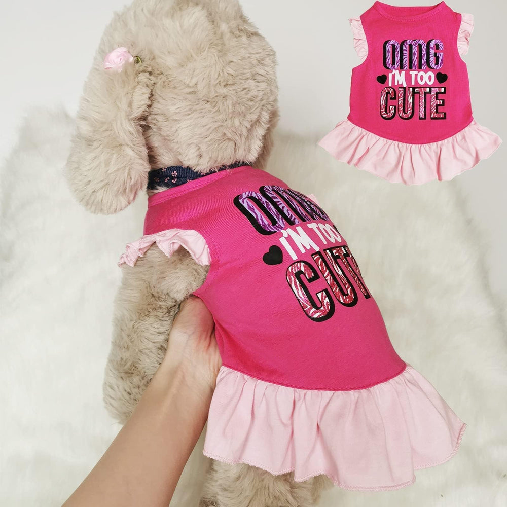 XPUDAC vestido para mascotas rosa angel, suave tela de algodón para uso diario.