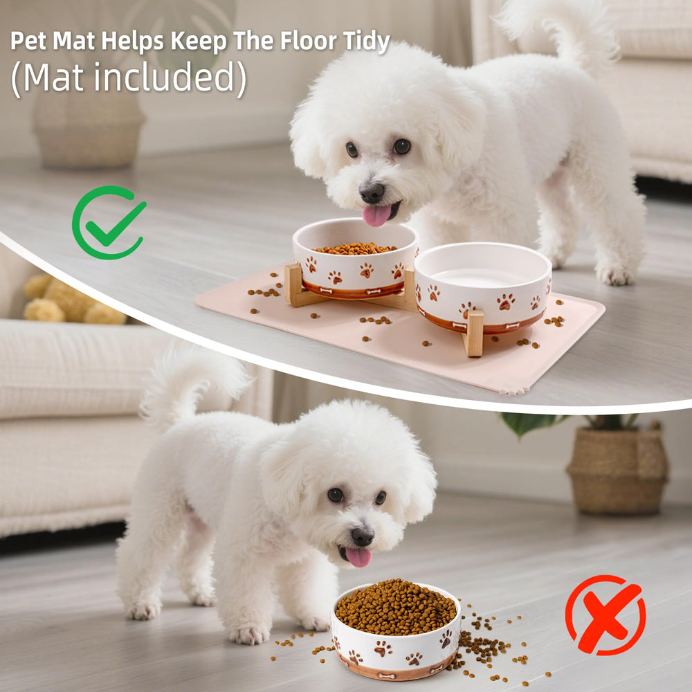 Cuencos cerámicos de 1,7 tazas XRBEOU, tamaño ideal para mascotas pequeñas.