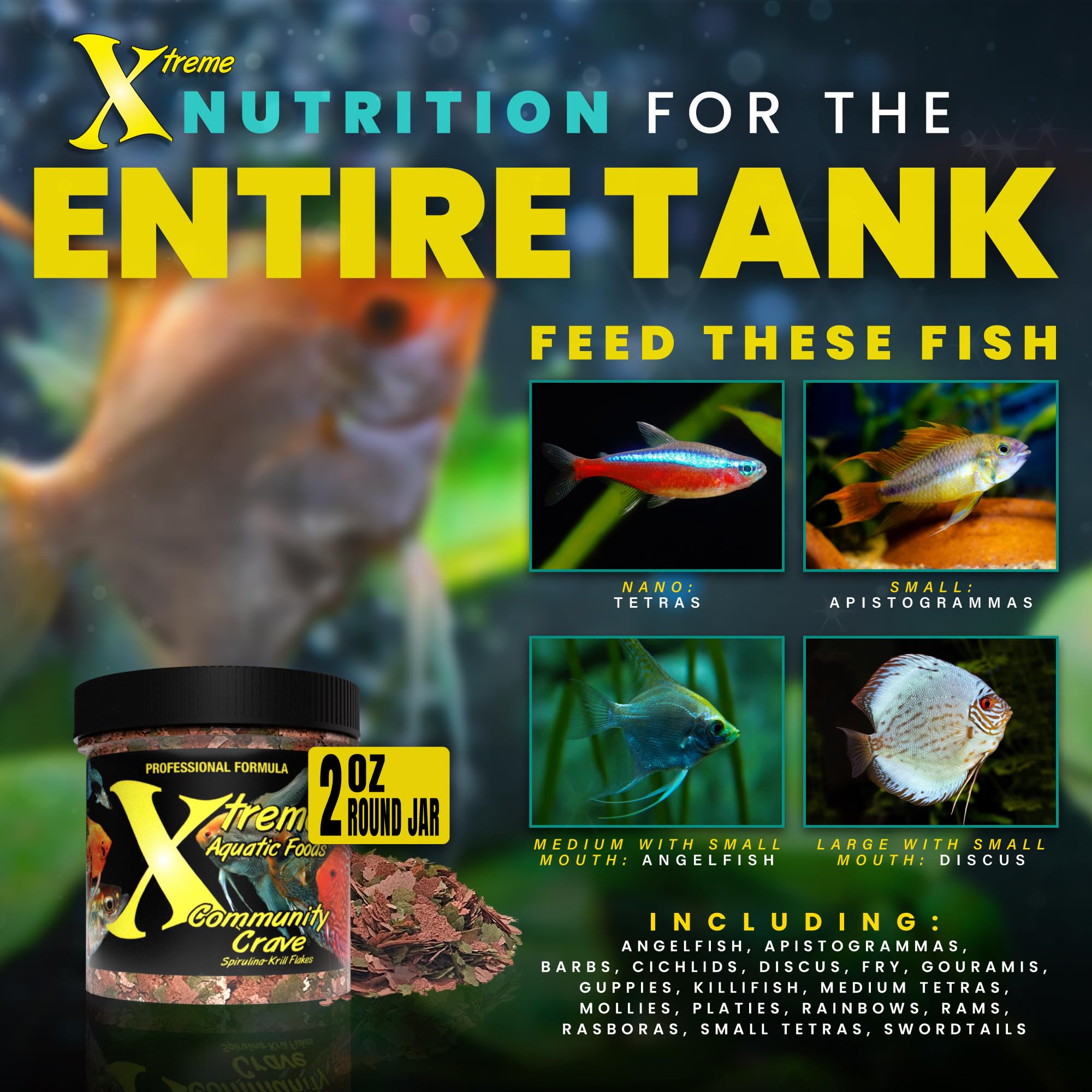 Xtreme Community Crave Enfoque digestivo saludable para peces.