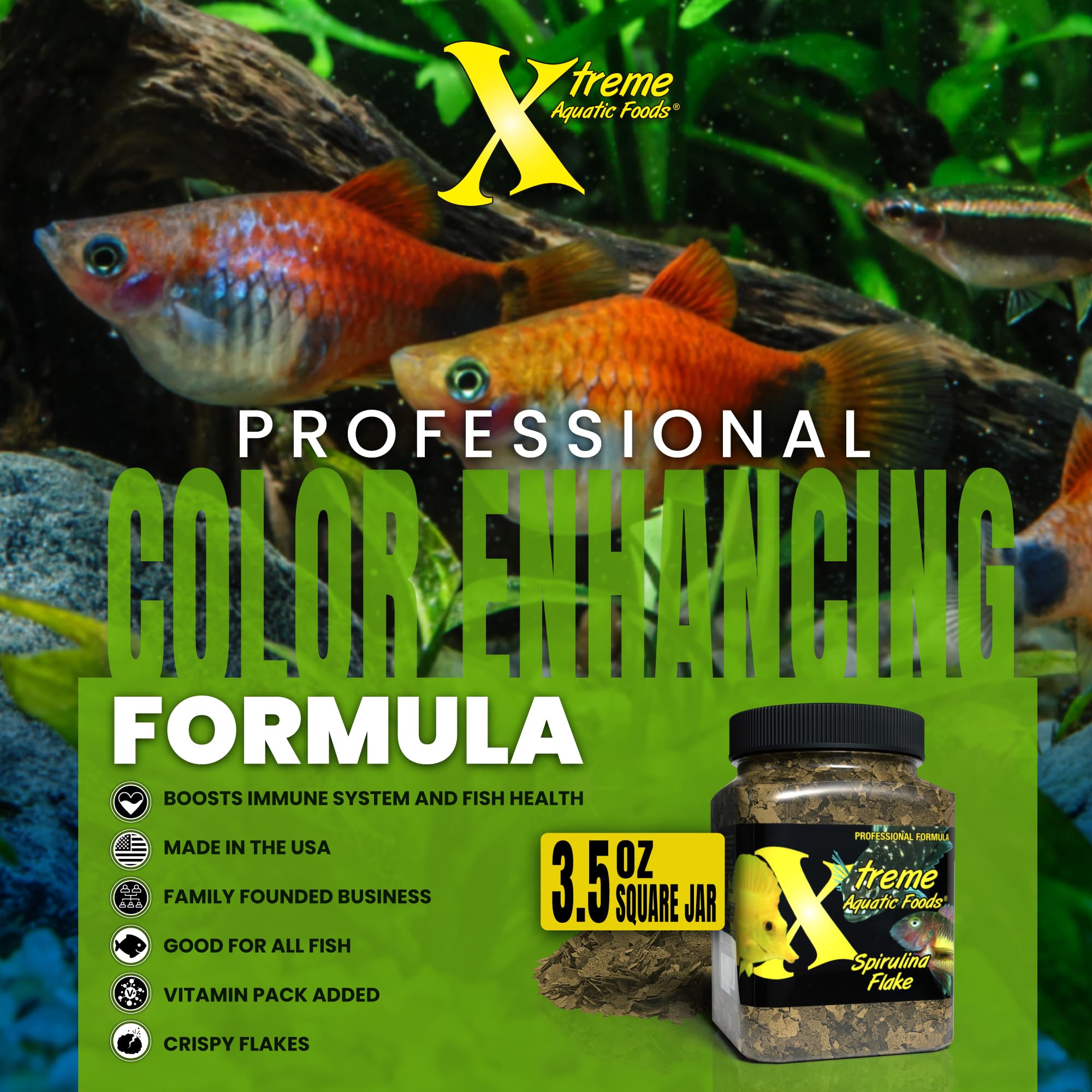 Xtreme Spirulina Flakes enriquecidas con vitamina C estable para soporte general