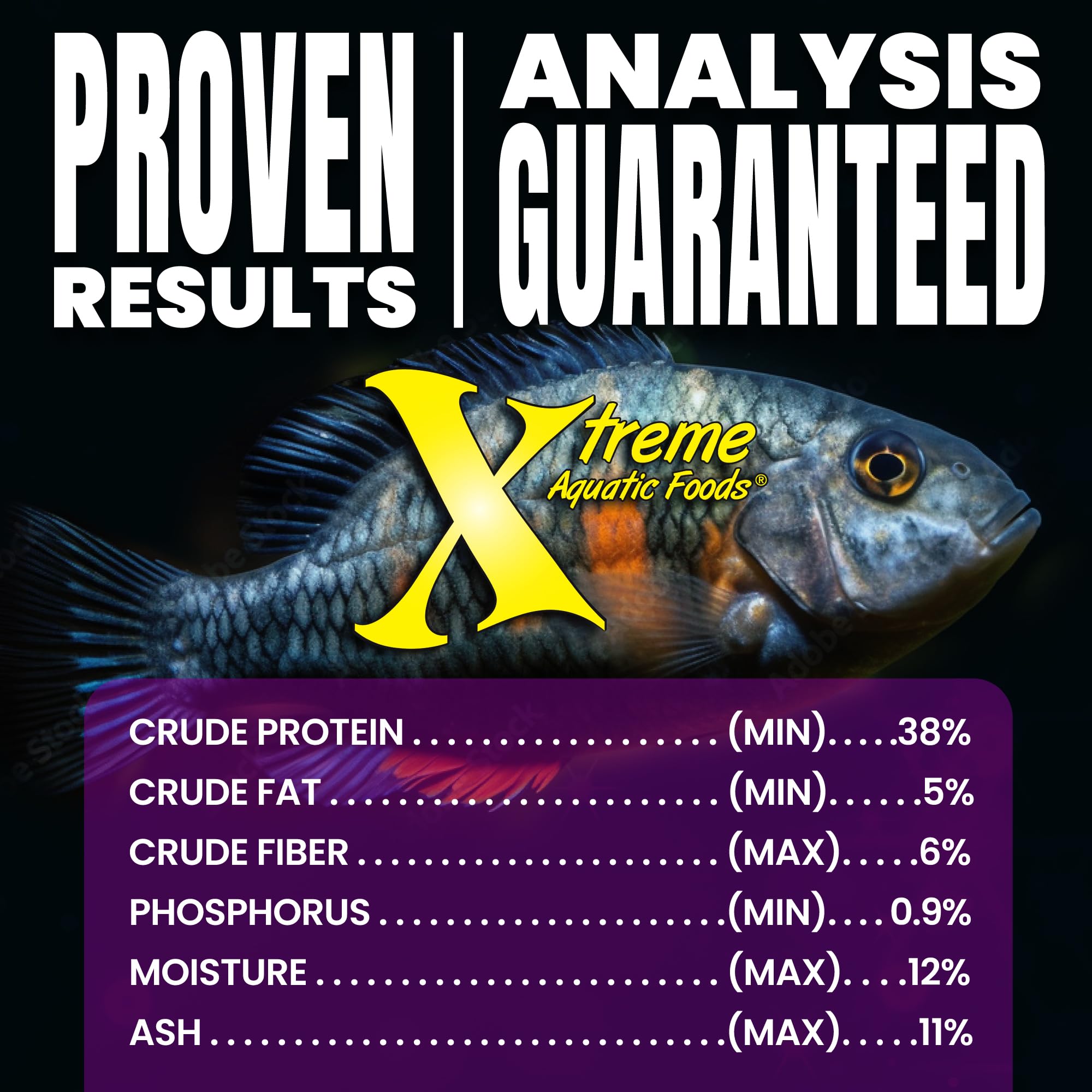 Xtreme Cichlid PeeWee Gránulos, cultivo en EEUU, color y energía para cíclidos.