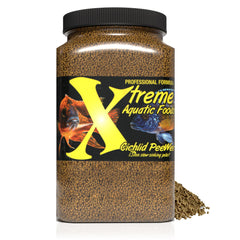 Envase de Xtreme Cichlid PeeWee Pellets 1.5 mm para alimentación diaria