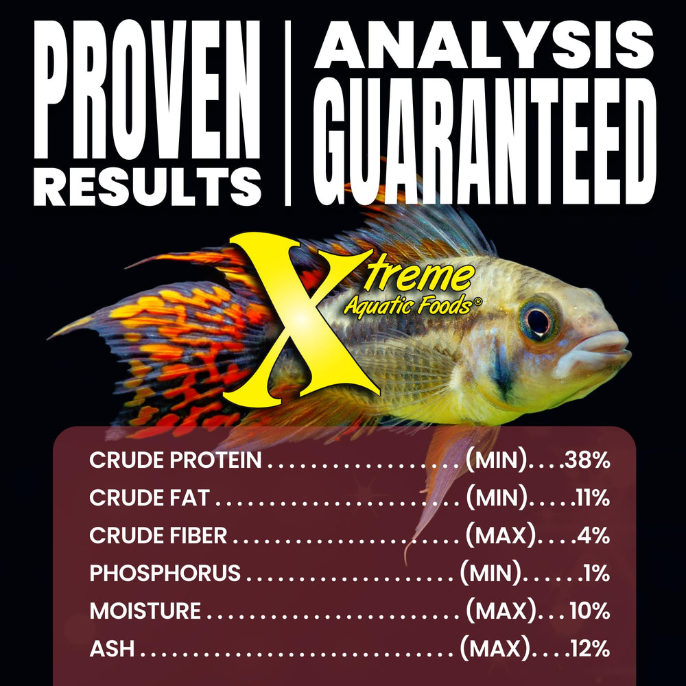 Xtreme Krill Flakes, color y energía, fuente de Omega para peces activos.