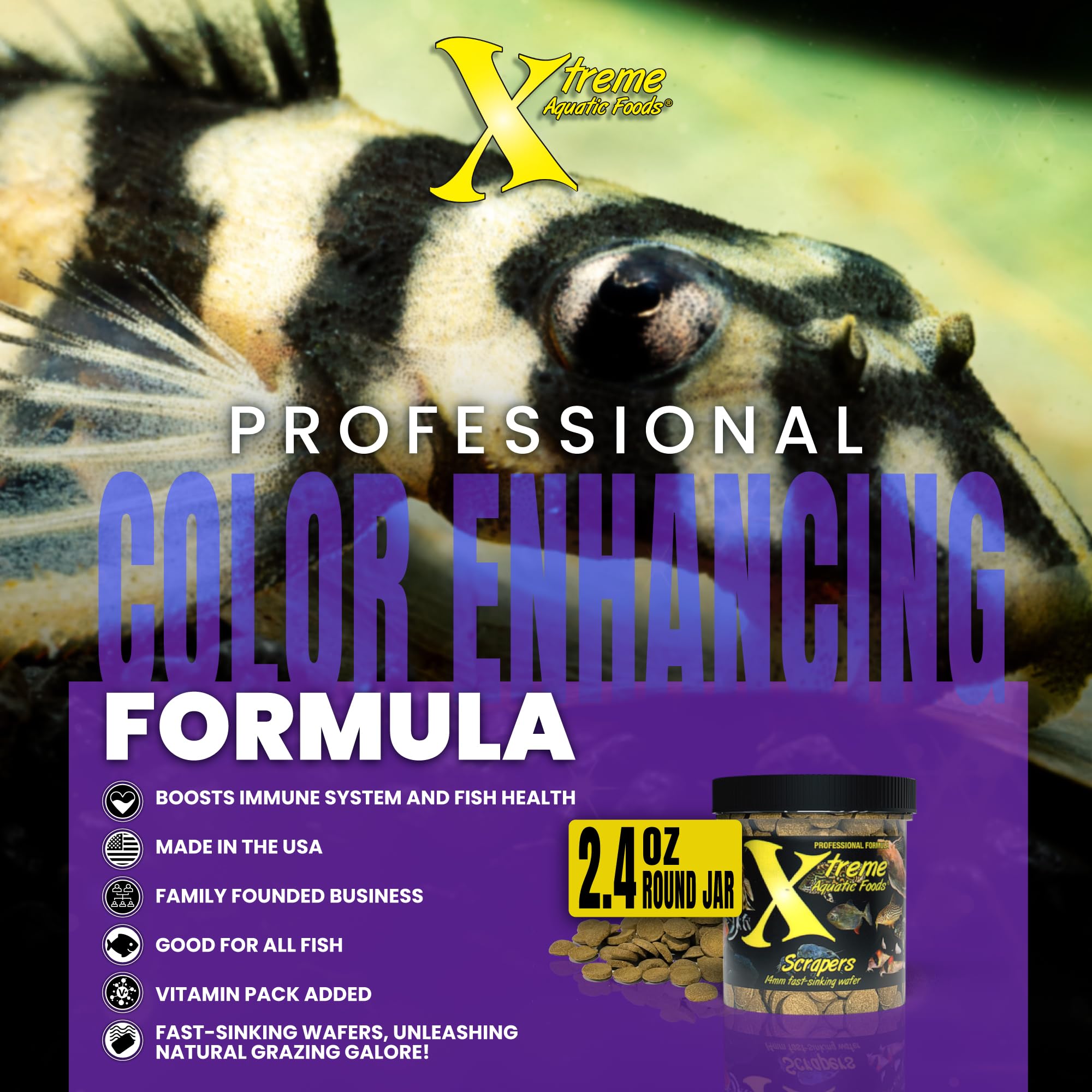 Xtreme Scrapers Wafers: bagres y plecos se benefician de una dieta balanceada.