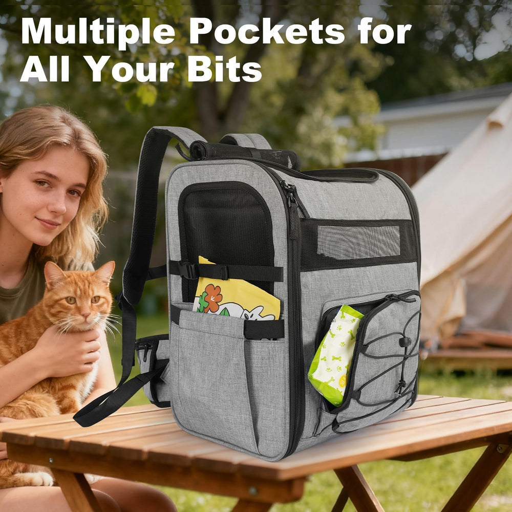 XUVIRA Mochila portadora soporta hasta 15 libras para perros y gatos pequeños.