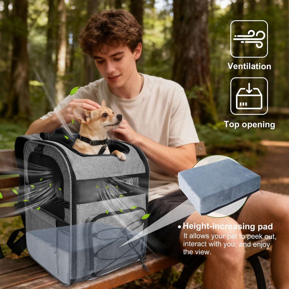 XUVIRA Mochila portadora con cierre seguro para evitar escapes durante caminatas.