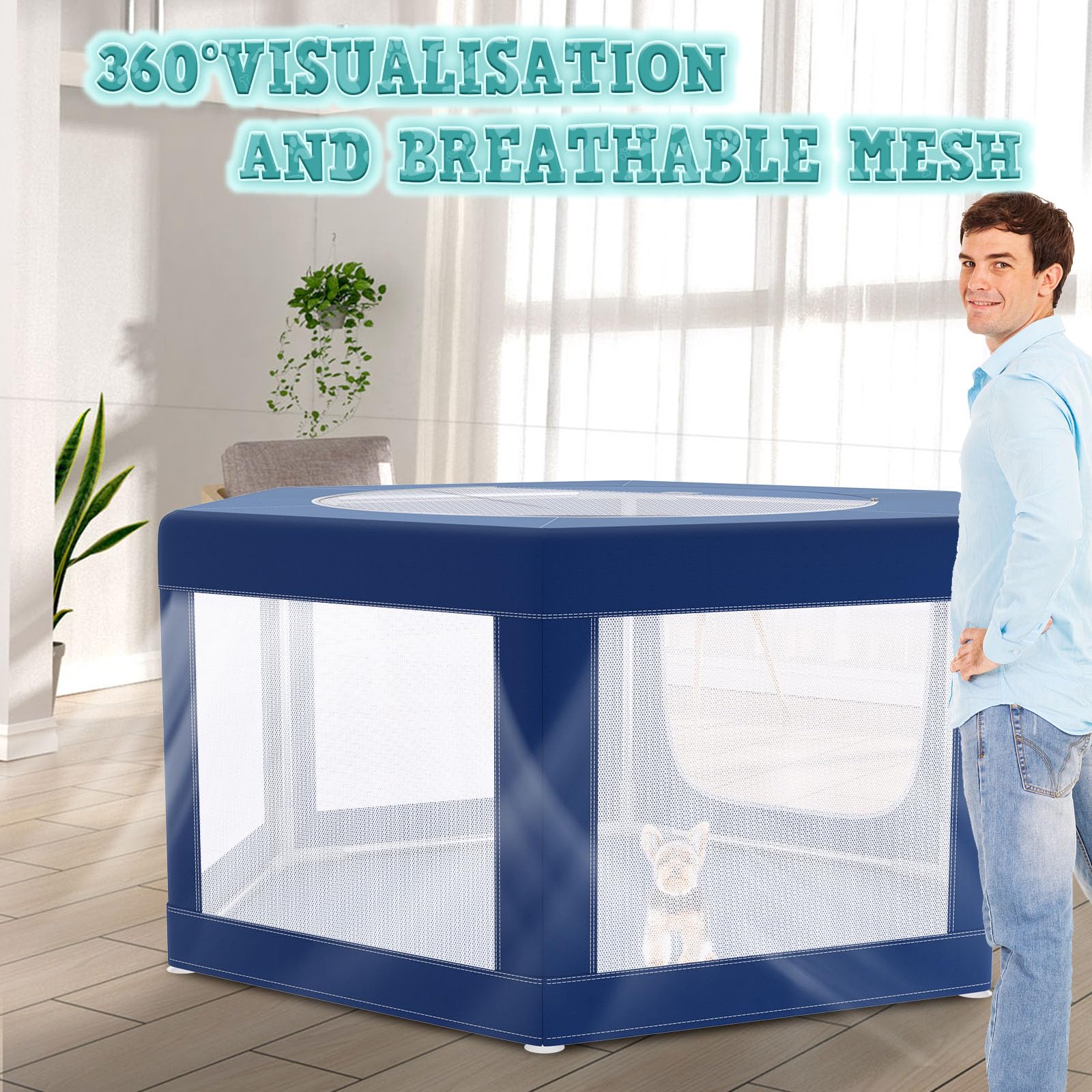 XVISHX corral hexagonal 45x45, dimensiones y peso para transporte cómodo