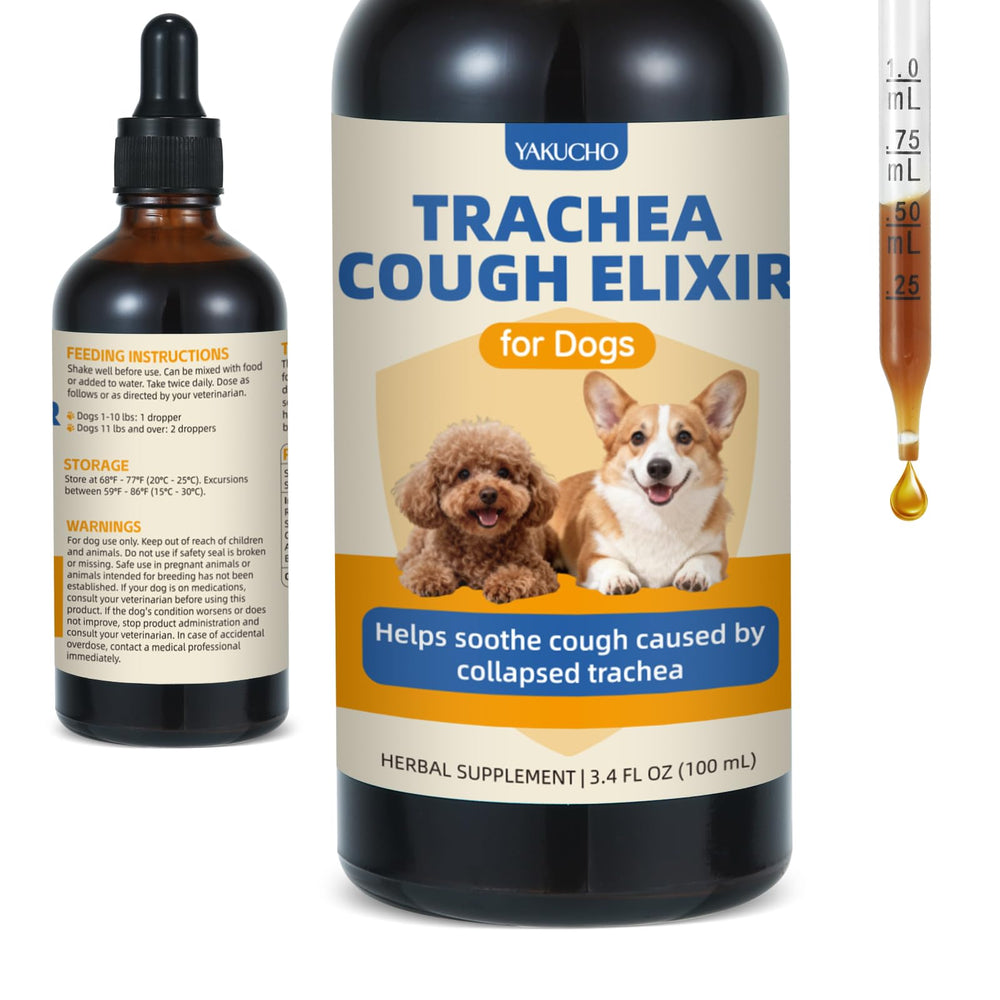 Yakucho Elixir Tráquea para perros, botella lista para uso diario