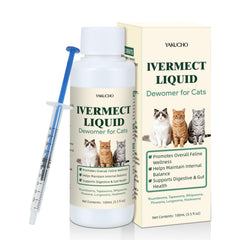 Yakucho lvermect: botella líquida para gato, soporte digestivo suave.