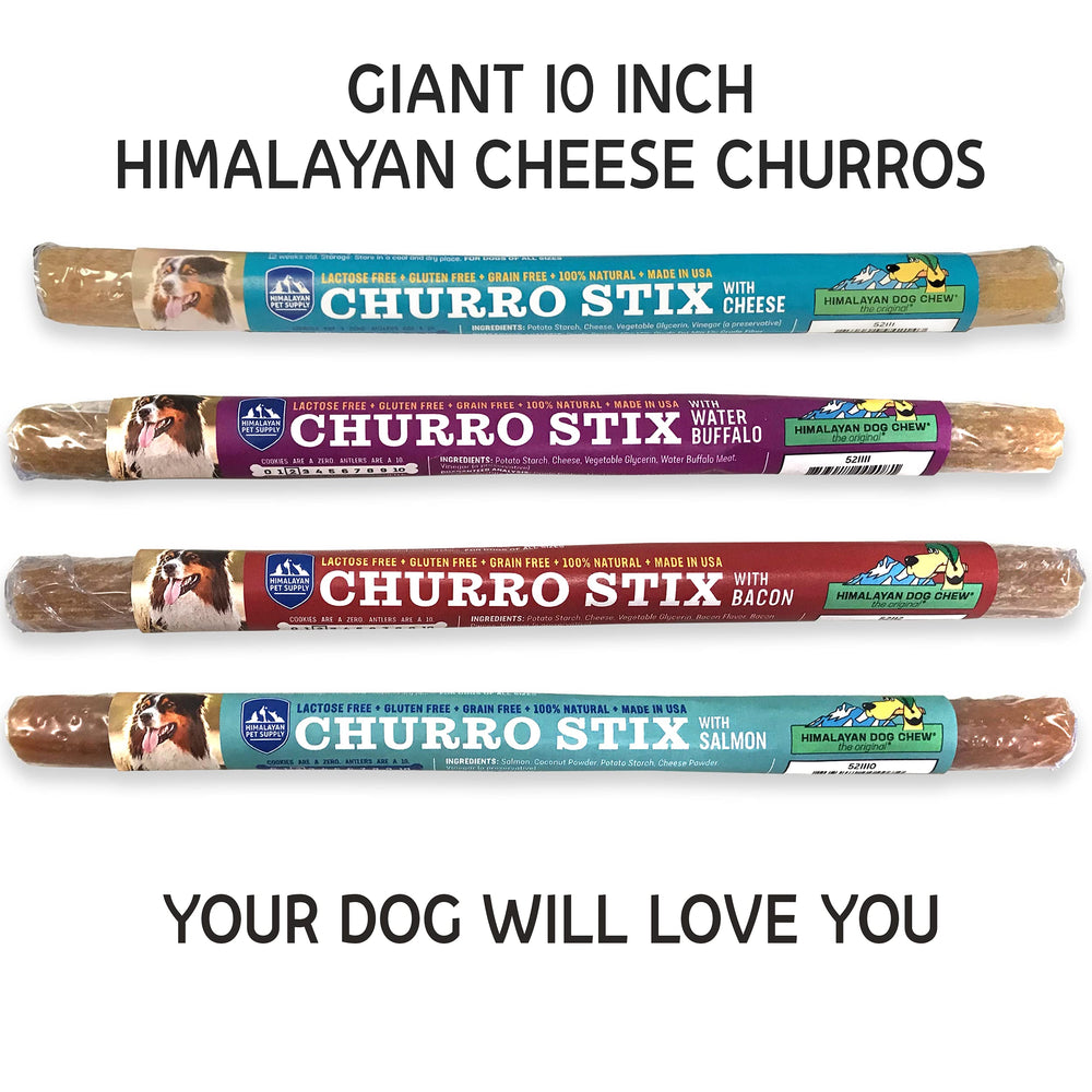 Yaky Churro queso con búfalo de agua 10 pulgadas: opción sabrosa para perros.