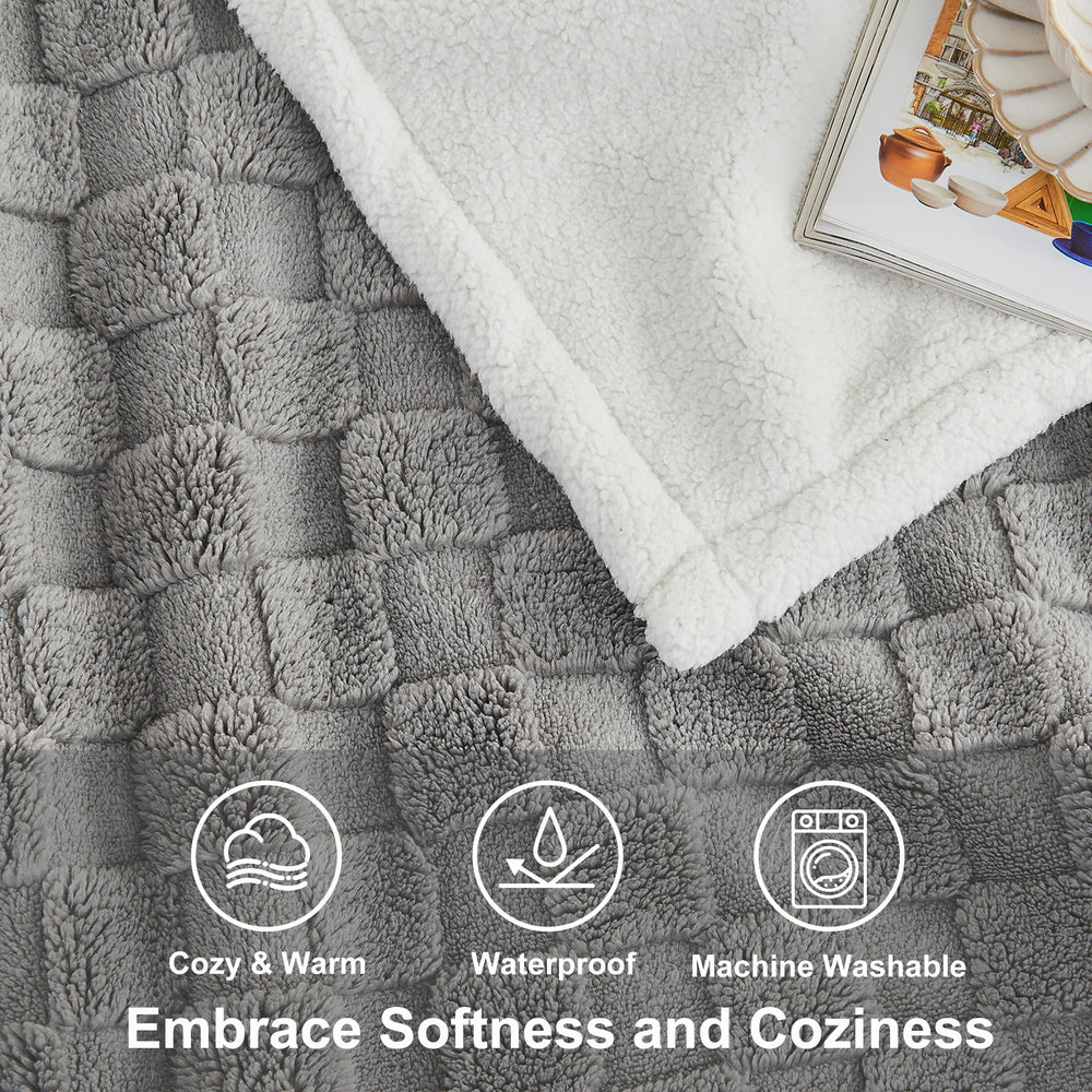Manta Yaning diseño cuadros jacquard, añade estilo moderno y protección para muebles.