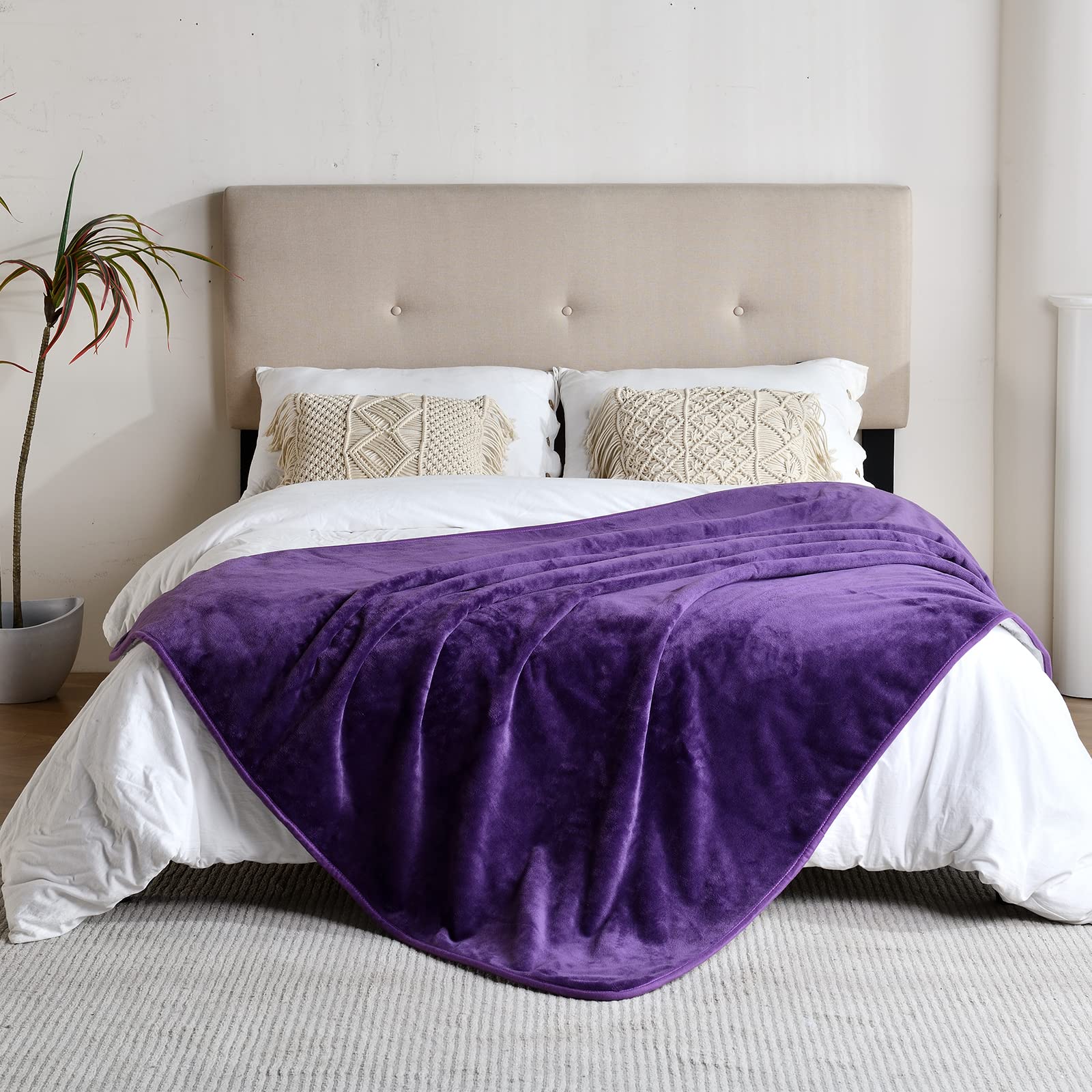 Manta Yaning impermeable reversible, sherpa y franela, ideal para muebles.