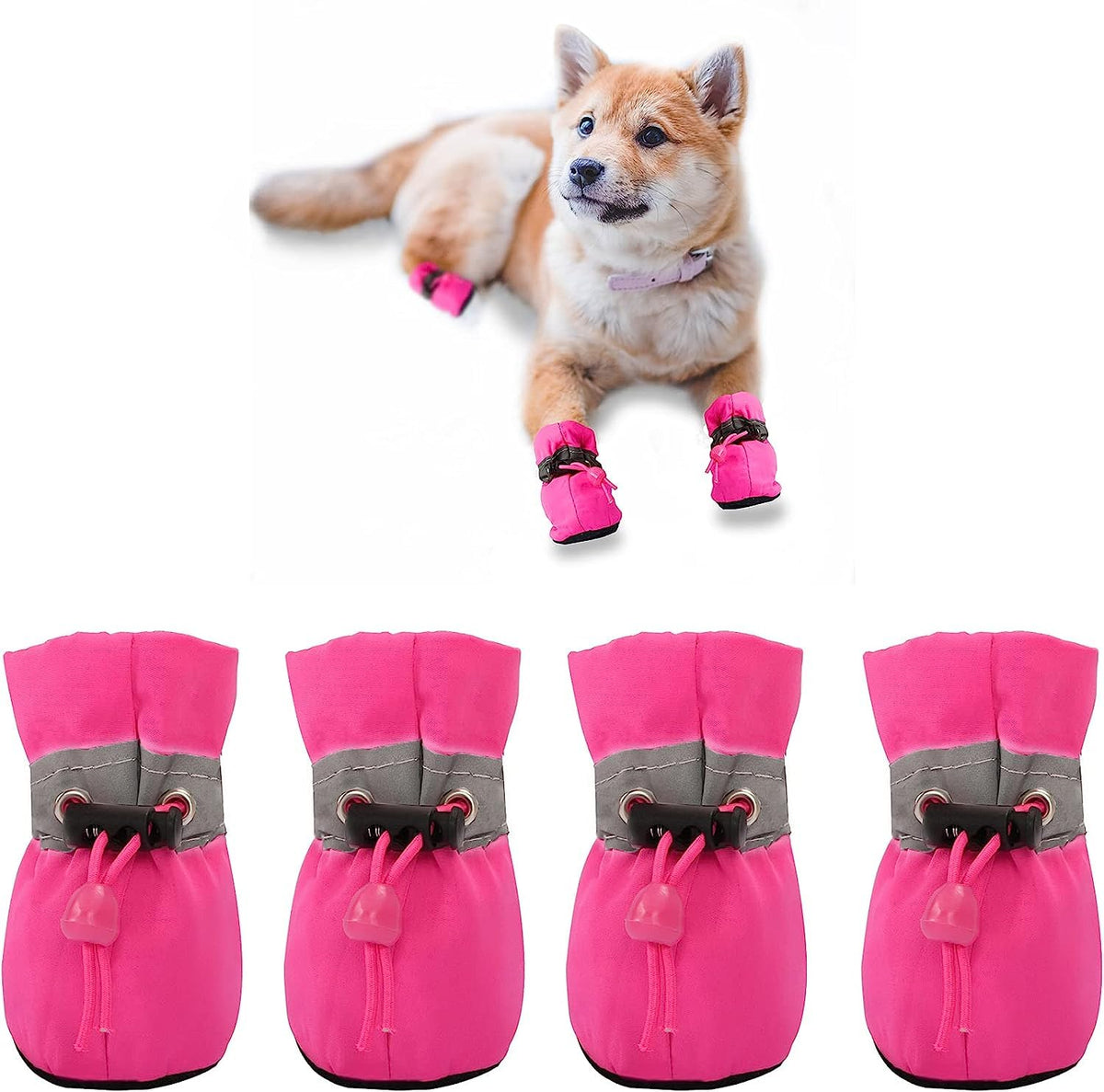 YAODHAOD zapatos para perros pequeños rosa talla 2 protege patas contra frío.