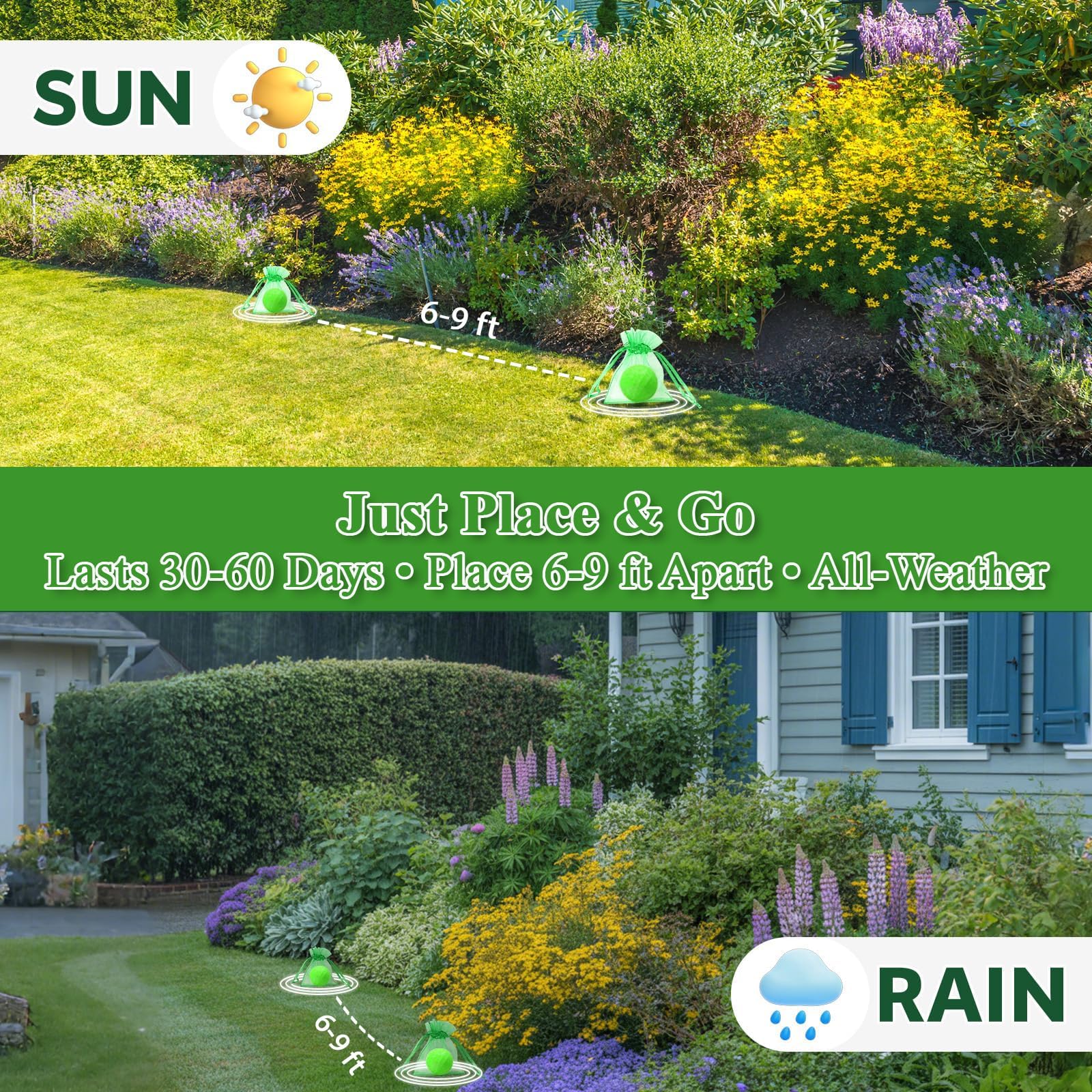 Bola deterrente para muebles de YERBAFI, uso en interiores del hogar.