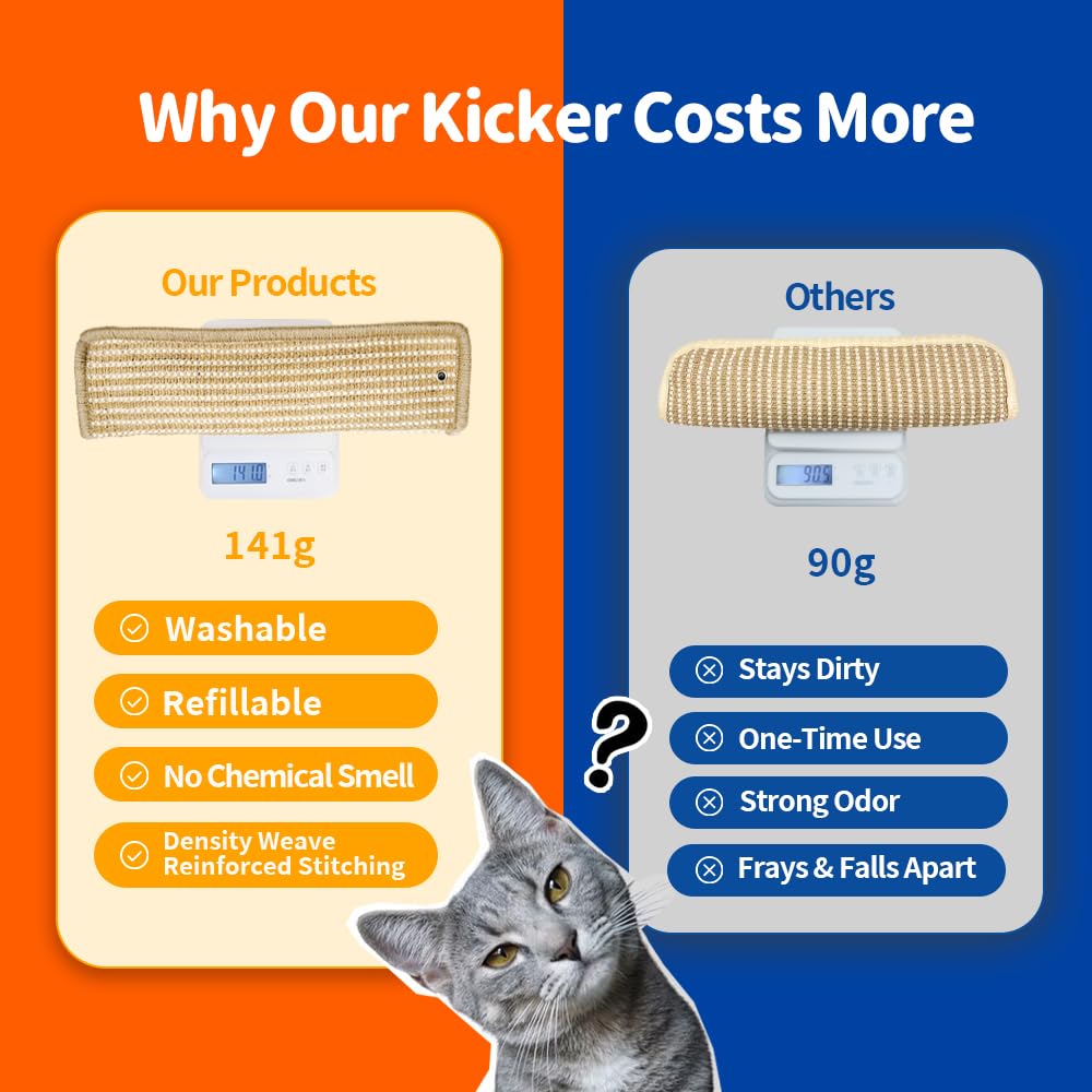 Yesibeike Kicker Funda de Sisal Lavable, limpieza fácil para uso diario.