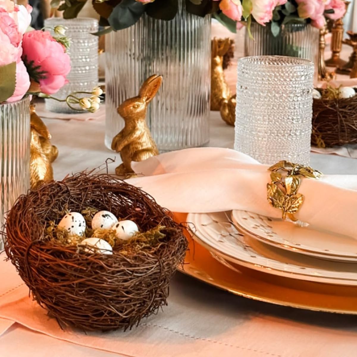 Decoración de Pascua en interiores con nidos YEUQWJ para hogar.
