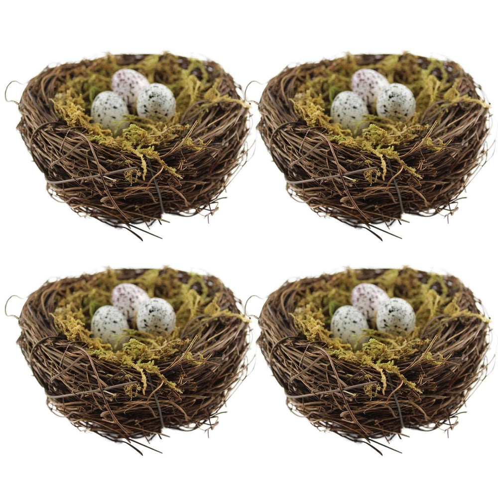 Nido de pájaro artificial de YEUQWJ con 12 huevos, ideal para centros de mesa.