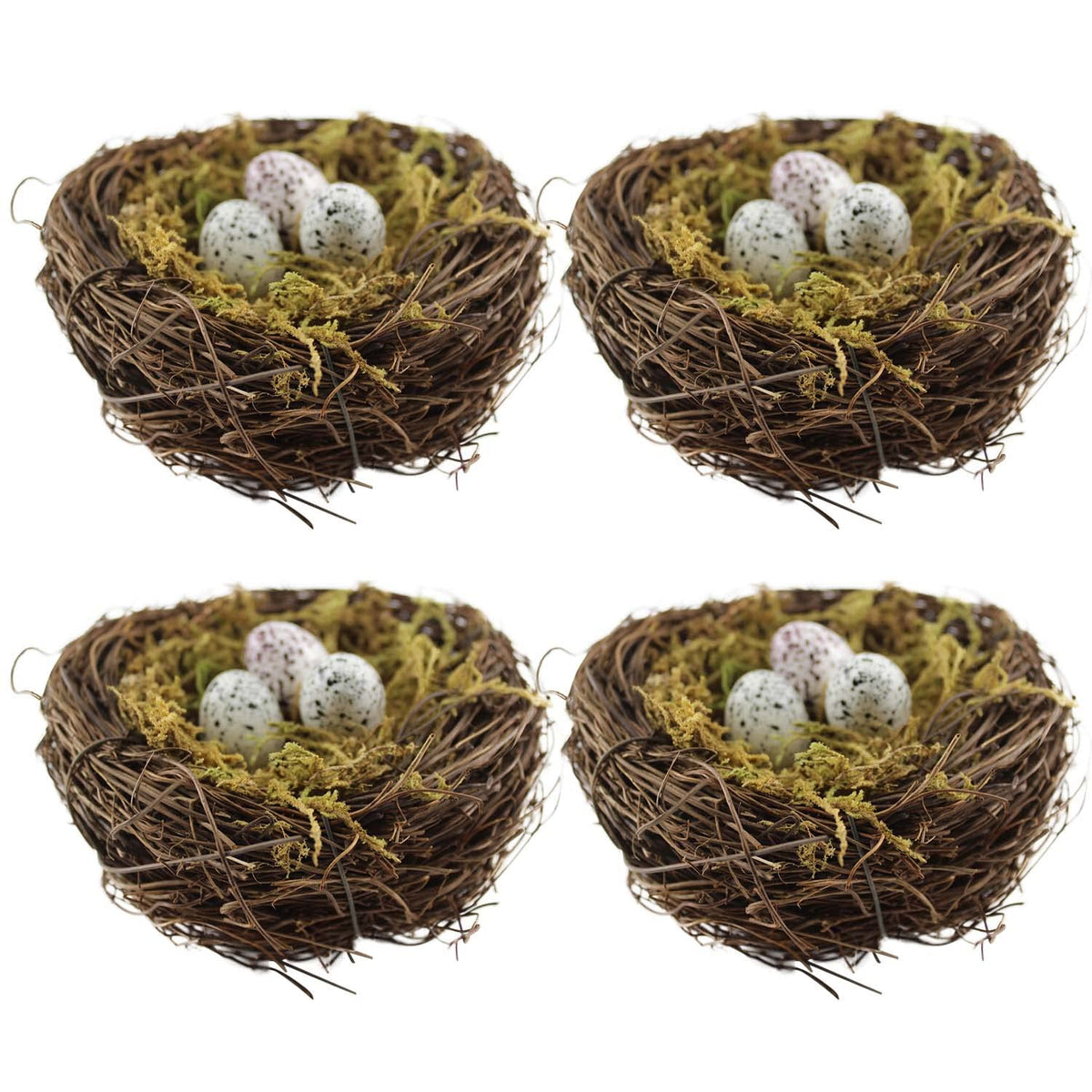 Nido de pájaro artificial de YEUQWJ con 12 huevos, ideal para centros de mesa.