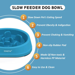 Cuenco lento YINEYA para perro pequeño, diseño de laberinto para comer despacio