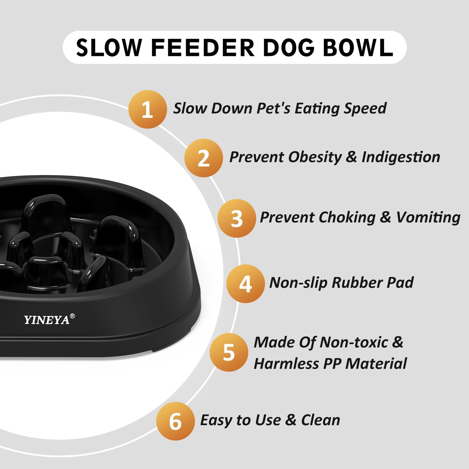 YINEYA diseño seguro elevado para perro facilita una postura cómoda durante la comida.
