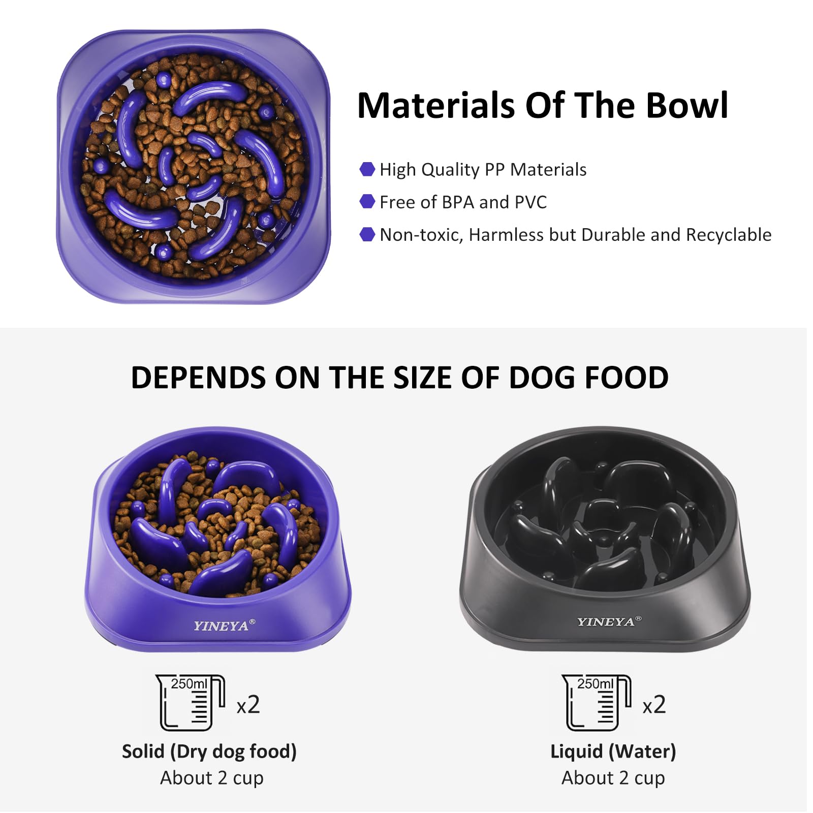 Conjunto de dos tazones YINEYA para hábitos alimentarios pausados.